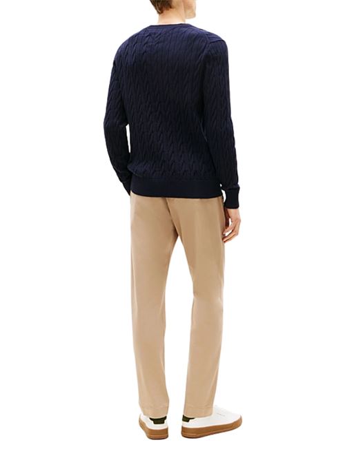 Pullover in maglia intrecciata con bandierina Tommy Hilfiger | MW0MW33132DW5